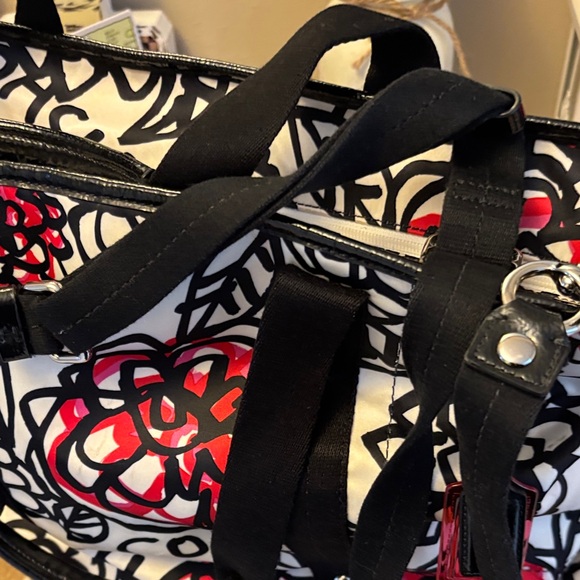 Coach Black and Red Floral Tote Bag - Picture 6 of 14